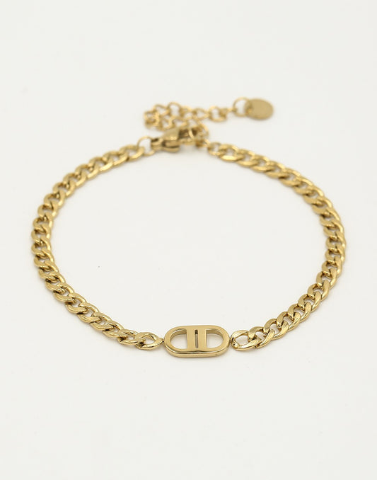 Schakelarmband met symbool goudkleurig