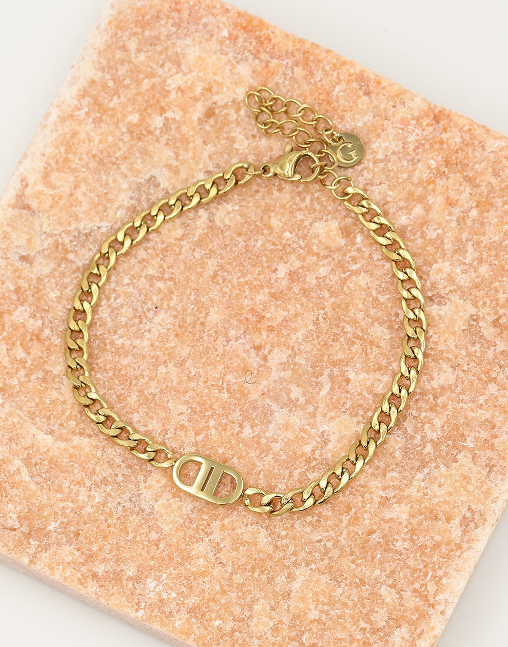 Schakelarmband met symbool goudkleurig
