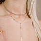 Y ketting hartjes goudkleurig