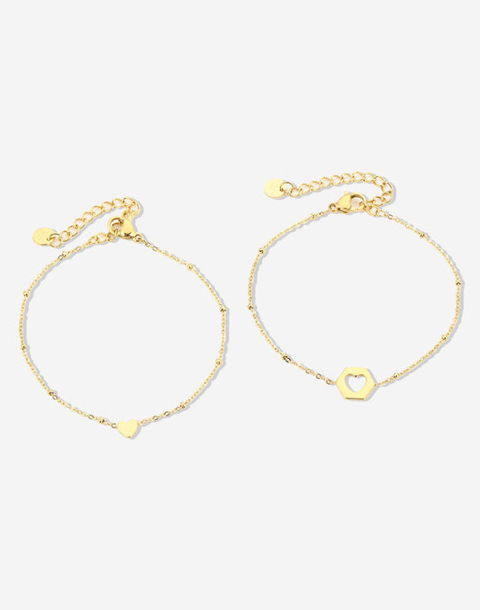 vriendschap sieraden armband love goudkleurig