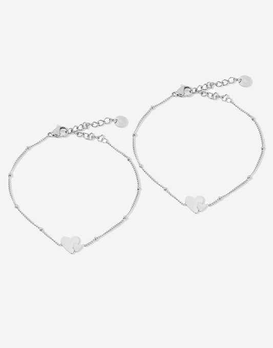 Friendship bracelet love zilverkleurig