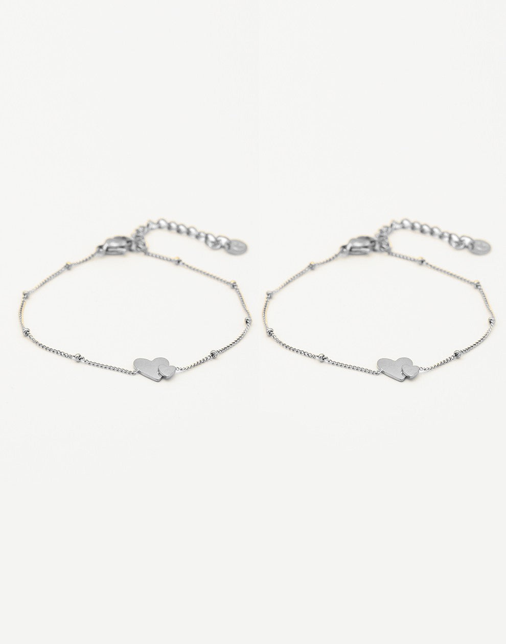 Friendship bracelet love zilverkleurig