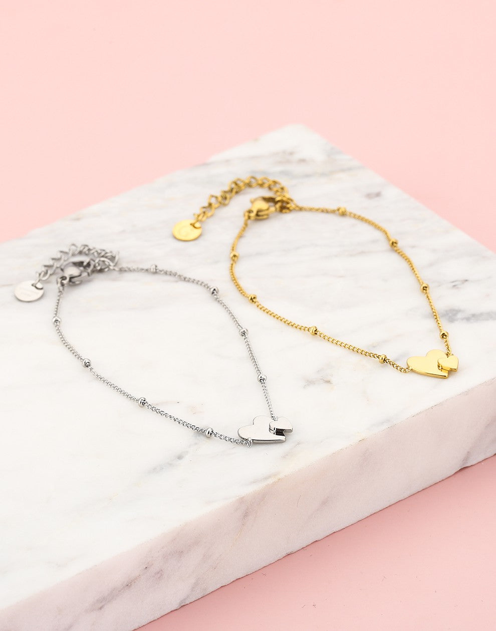 mama dochter armbanden set hartjes
