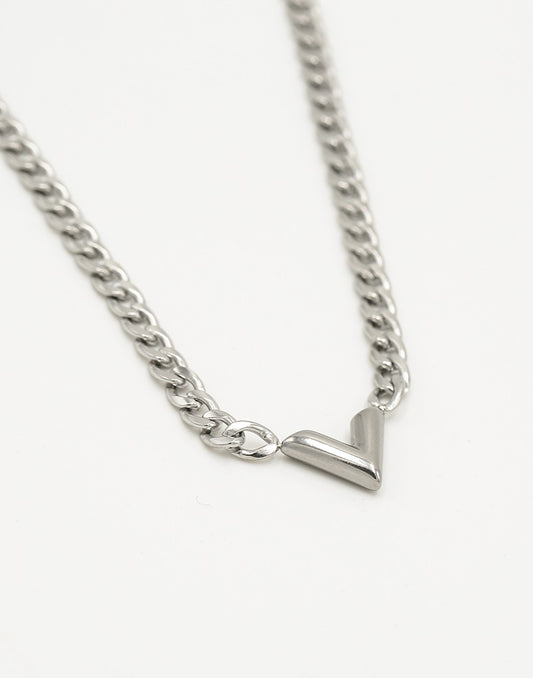 Schakelketting v zilverkleurig grof