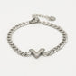 Schakelarmband V zilverkleurig
