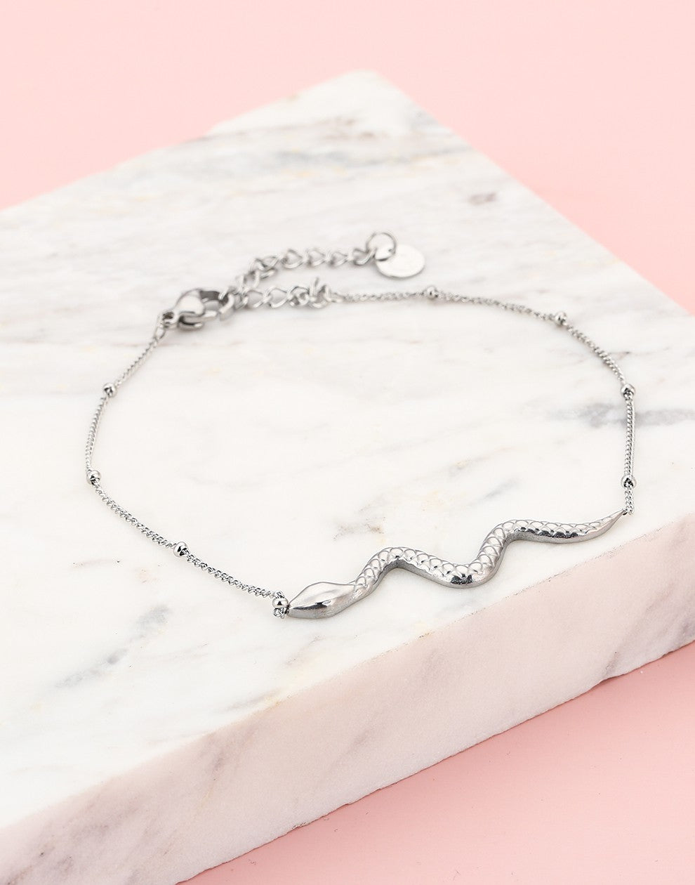 Armband slang zilverkleurig