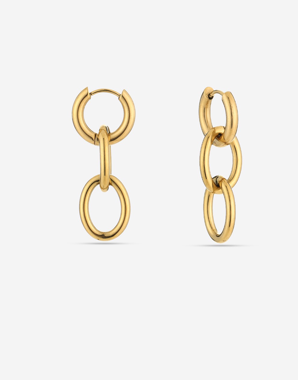 Oorringen ovale schakels hanger goudkleurig