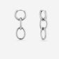 Oorringen ovale schakels hanger zilverkleurig