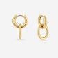 Chunky oorringen met ovale hanger goudkleurig