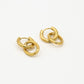 Chunky oorringen met ovale hanger goudkleurig