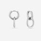 Chunky oorringen met ovale hanger zilverkleurig