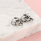 Chunky oorringen met ovale hanger zilverkleurig