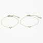 Armbanden vrienden set speels hartje zilverkleurig
