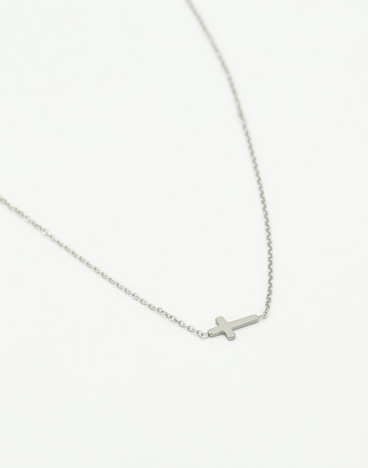 Ketting kruisje zilverkleurig