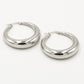 Oorringen chunky hoops zilverkleurig