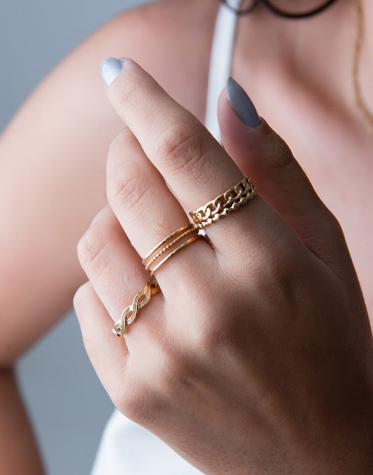 Ringen set goudkleurig