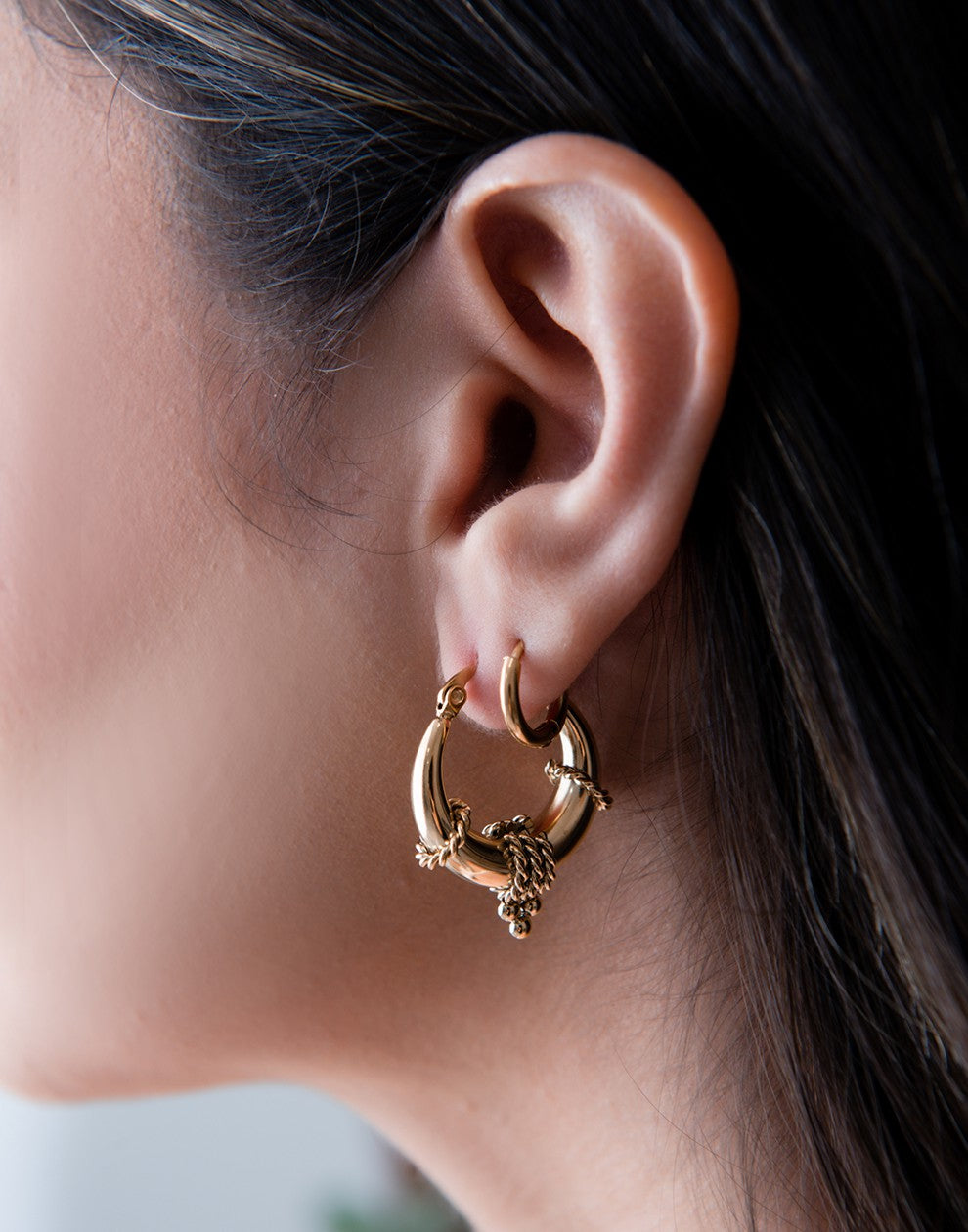 tribal hoops goudkleurig