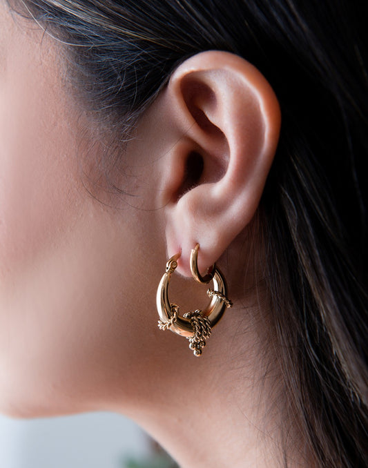 tribal hoops goudkleurig