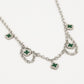 Schakelketting klavers groen zilverkleurig