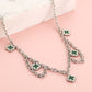 Schakelketting klavers groen zilverkleurig