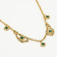 Schakelketting klavers groen goudkleurig