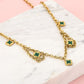 Schakelketting klavers groen goudkleurig