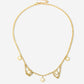 Schakelketting klavers wit goudkleurig