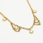 Schakelketting klavers wit goudkleurig