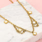 Schakelketting klavers wit goudkleurig