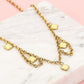 Schakelketting klavers goudkleurig