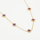 Ketting klavers paars goudkleurig