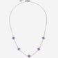 Ketting klavers paars zilverkleurig