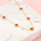 Ketting klavers rood goudkleurig