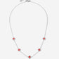 Ketting klavers rood zilverkleurig