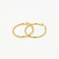 Thin gold-colored hoop earrings 30mm