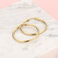 Thin gold-colored hoop earrings 30mm