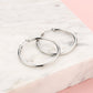 Thin silver-colored hoop earrings 30mm