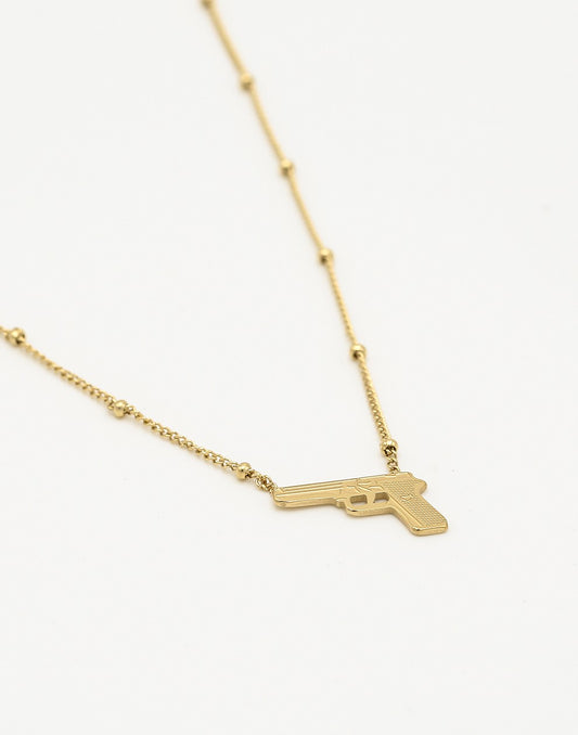 Balletjes ketting pistool goudkleurig