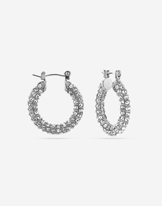 Strass hoops zilverkleurig