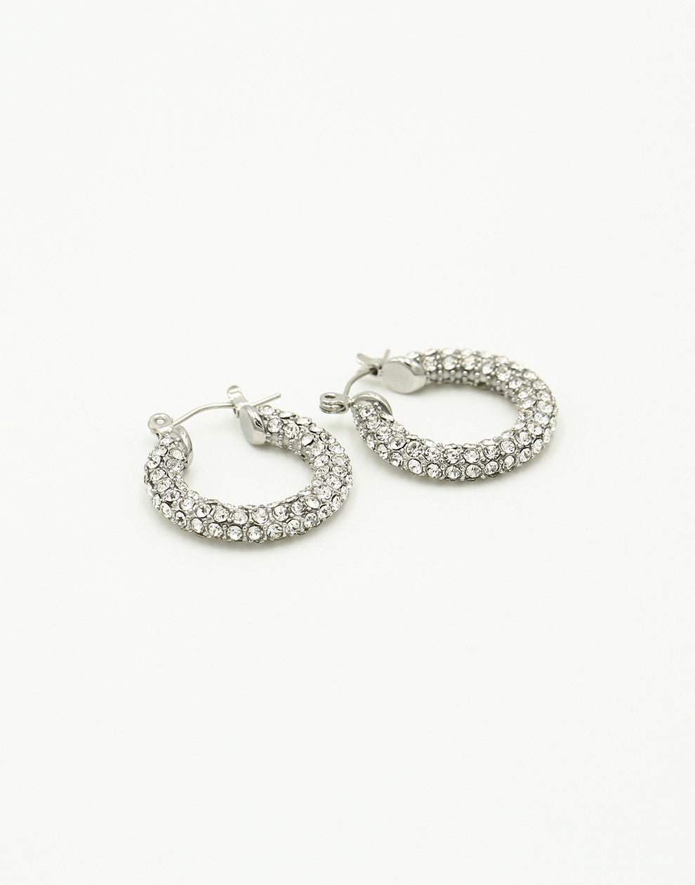 Strass hoops zilverkleurig