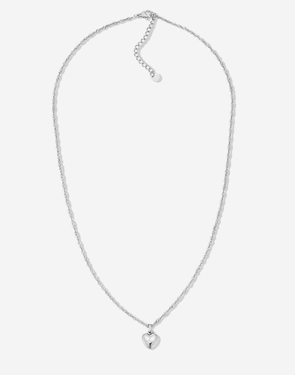 Lange ketting met hart zilverkleurig