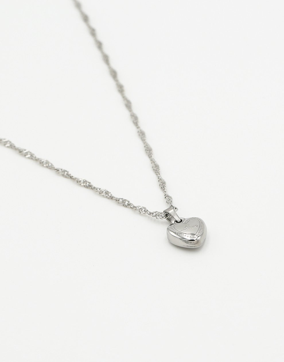 Lange ketting met hart zilverkleurig