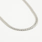 Platte schakelketting zilverkleurig