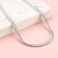 Platte schakelketting zilverkleurig