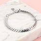 Platte schakelarmband zilverkleurig