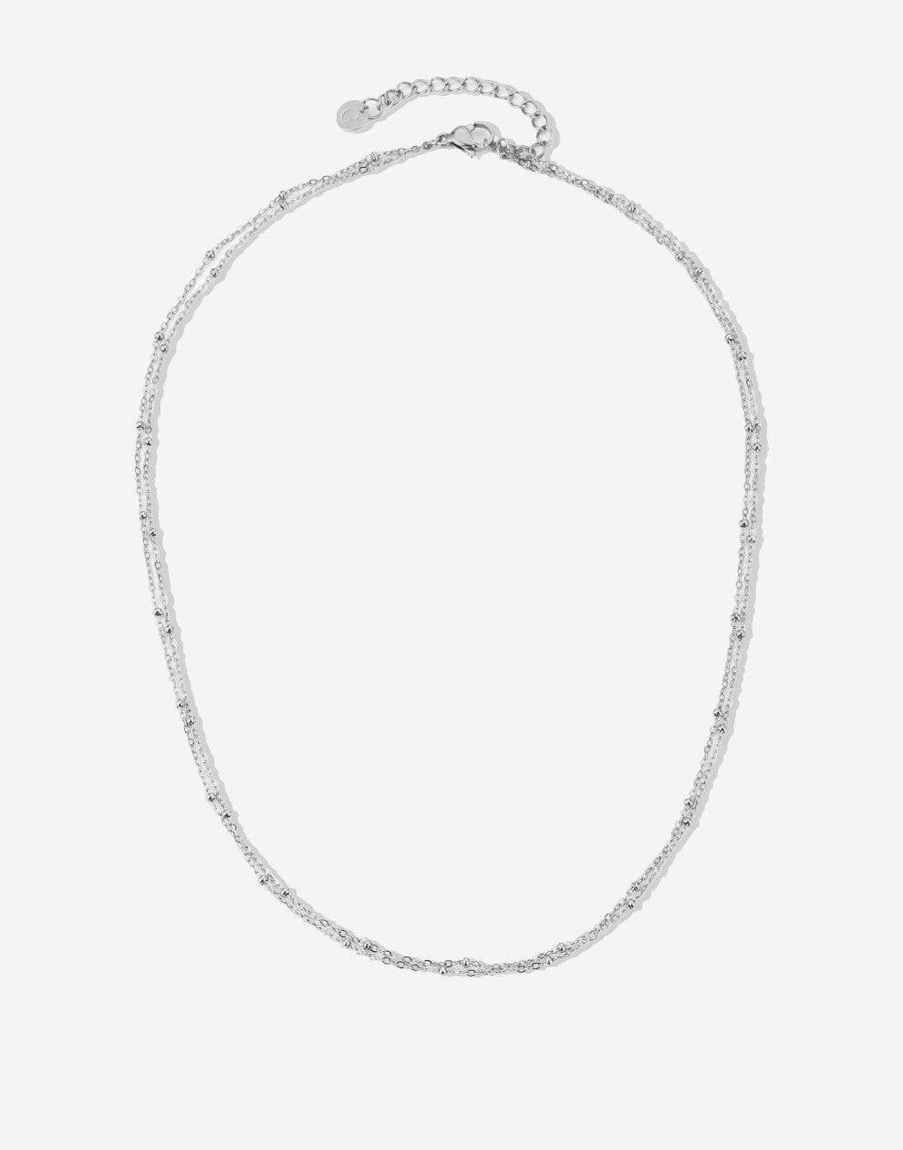 Ketting zilverkleurig bolletjes dubbel
