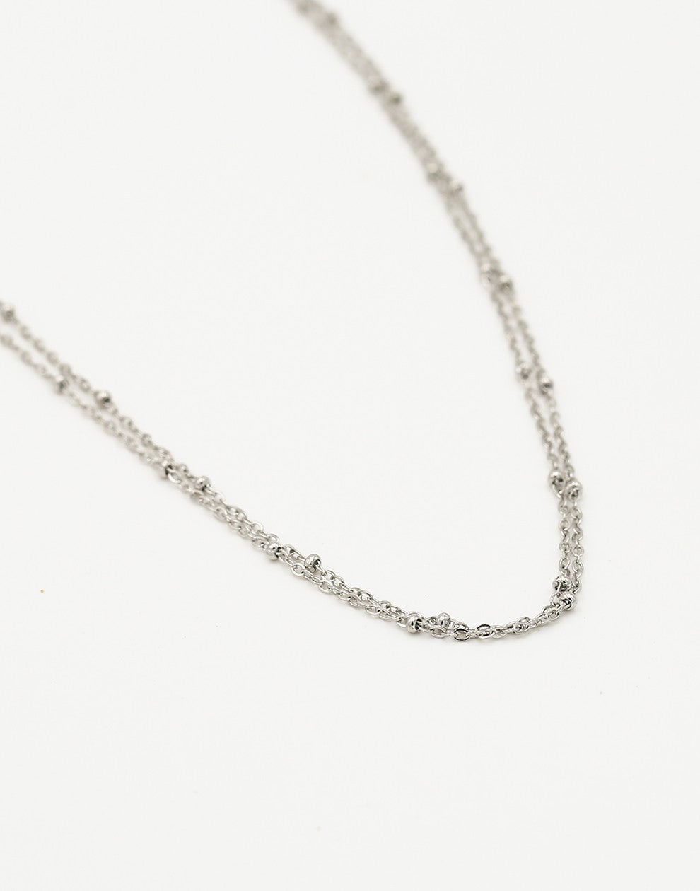 Ketting zilverkleurig bolletjes dubbel