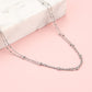 Ketting zilverkleurig bolletjes dubbel