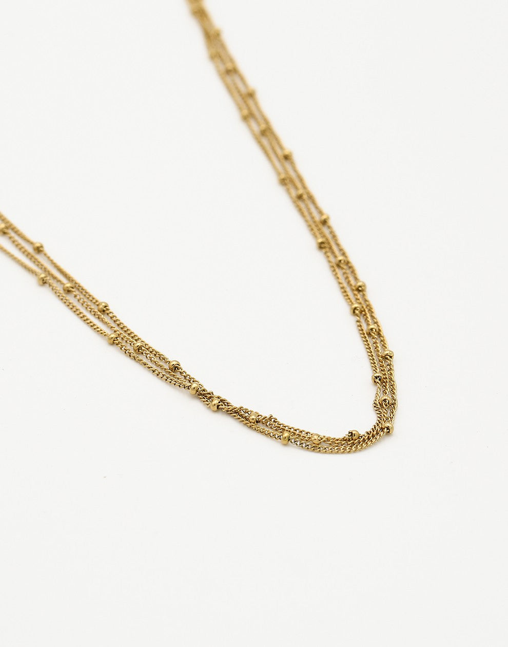 ketting goudkleurig bolletjes drielaags