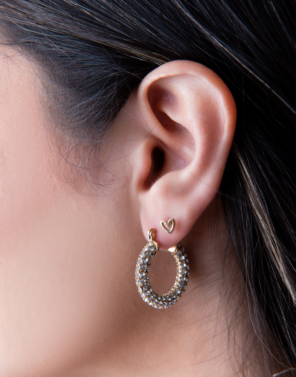 Strass hoops goudkleurig